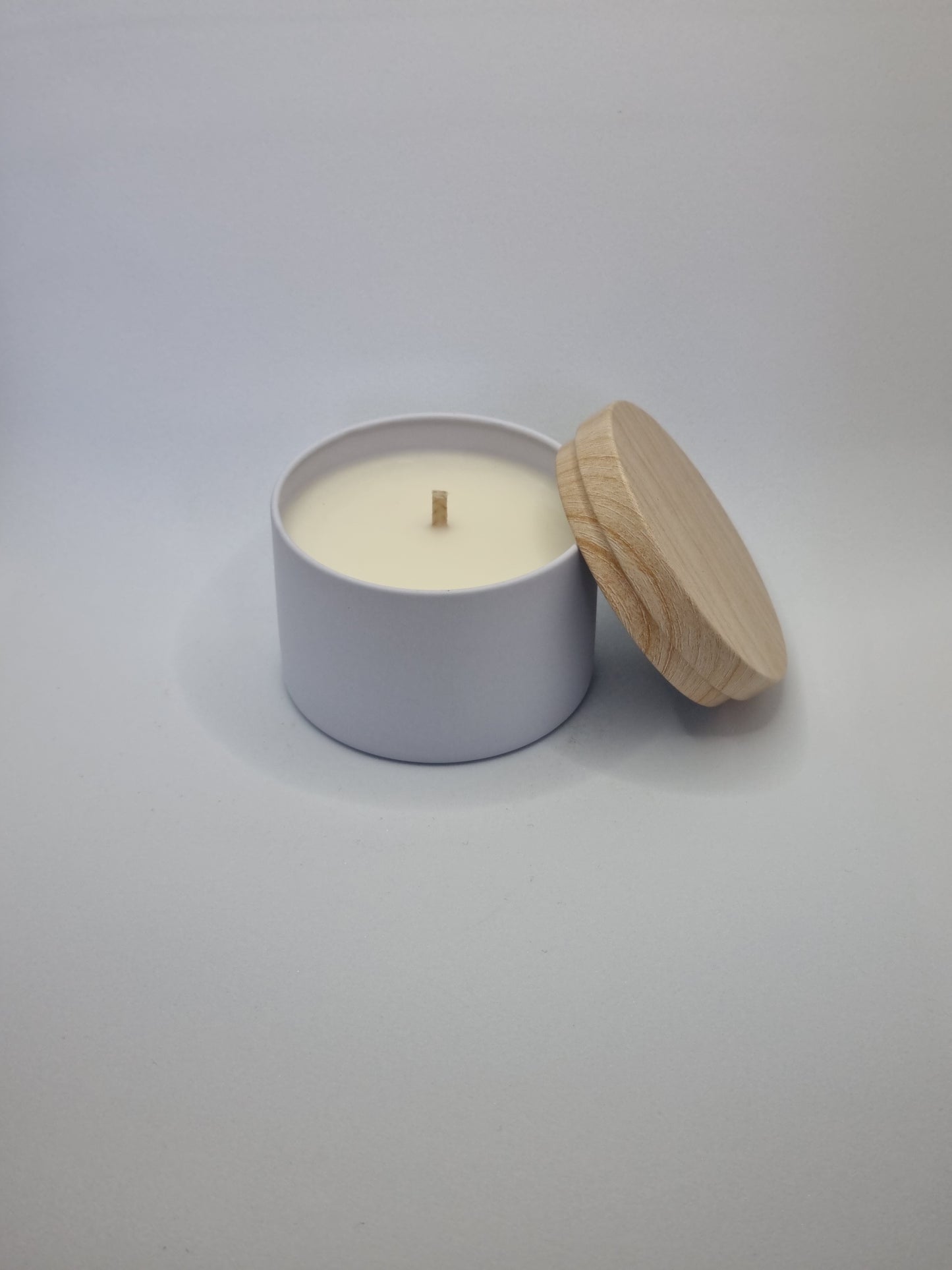 Tin Range - 90g with Wood Grain Lid Scented Candle