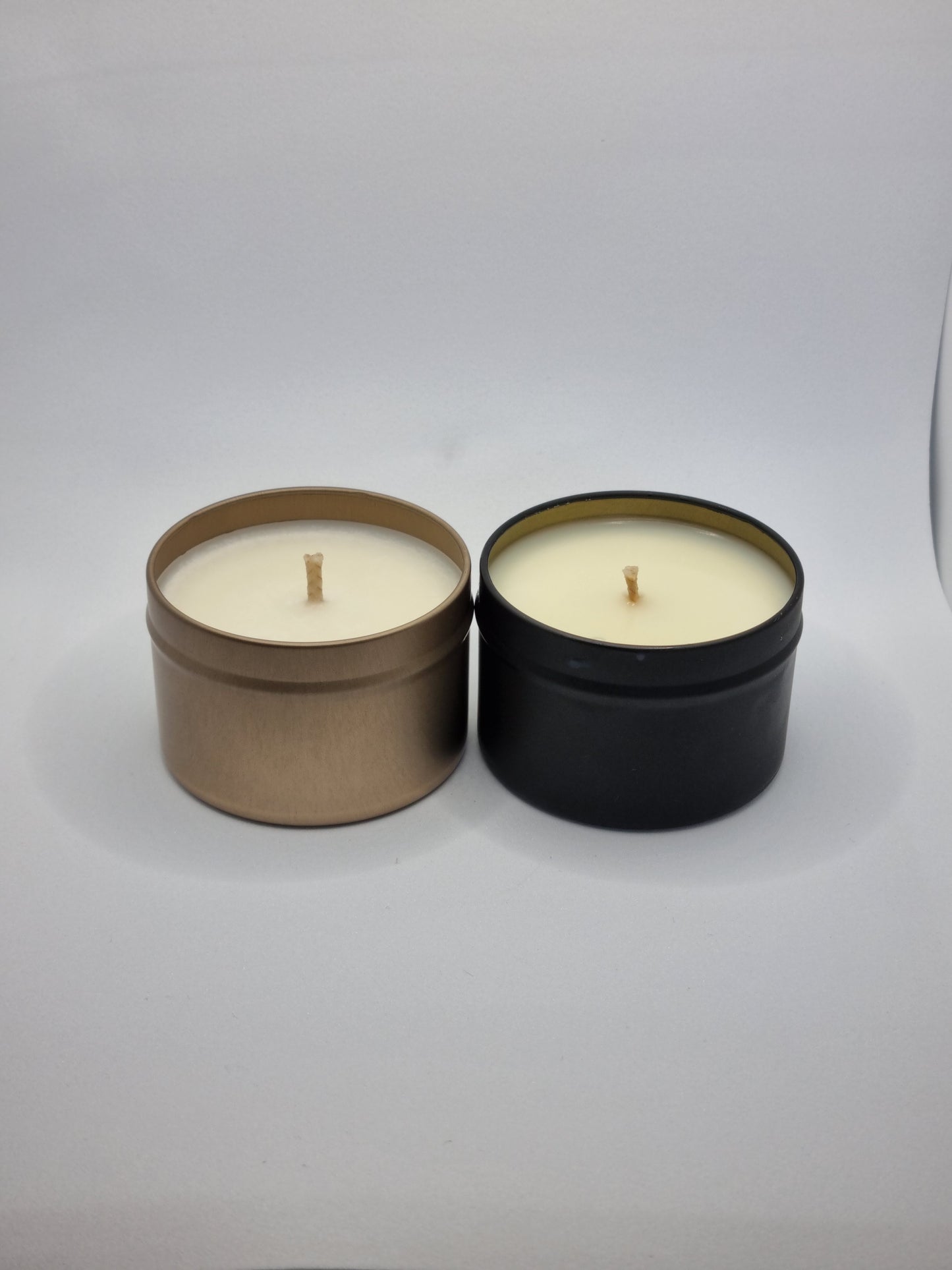 Travel Tin Range - Assorted Colours 90g Small Scented Candle Tin With Metal Lid
