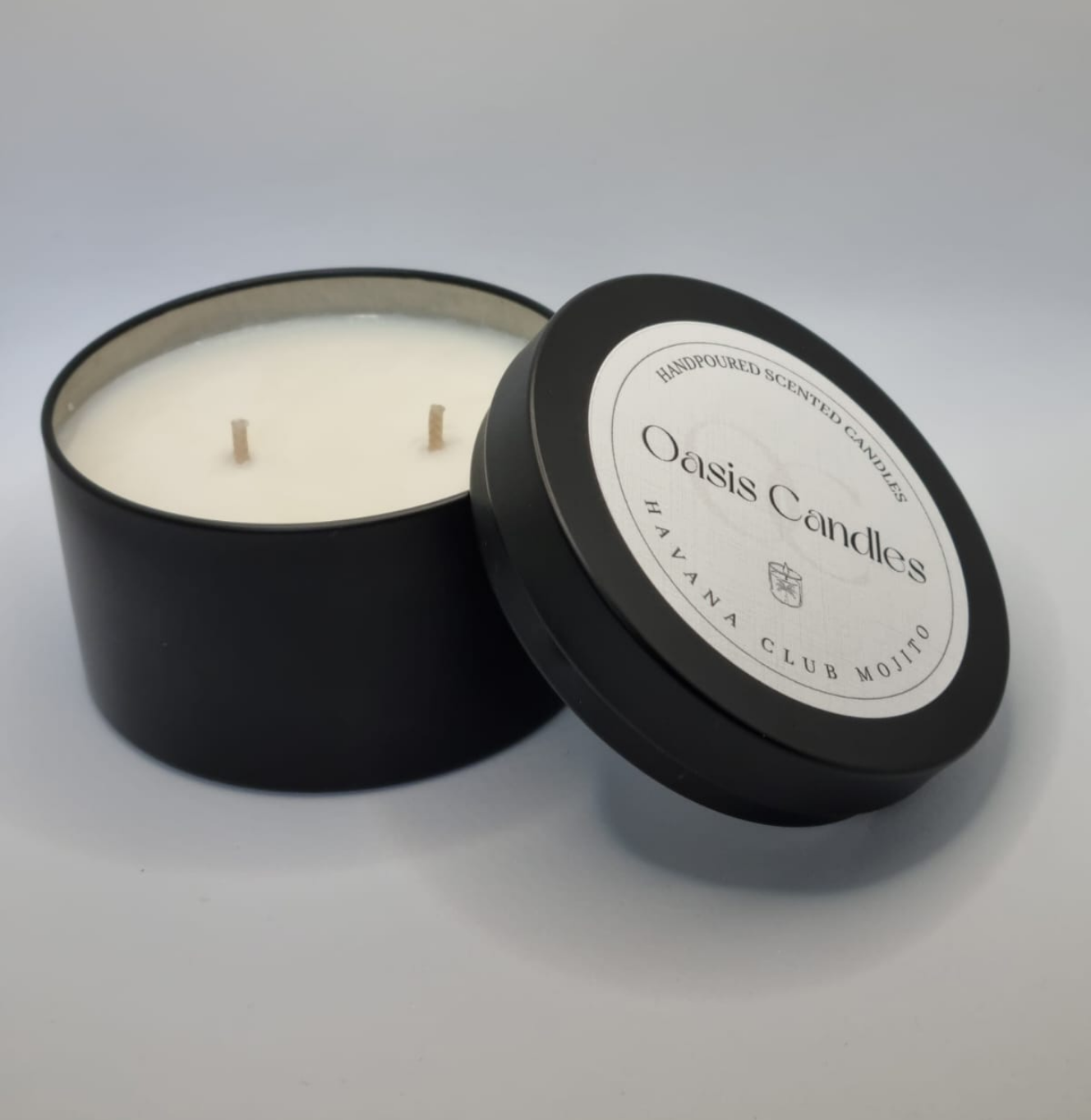 Scented Large Black Candle Tin 220g