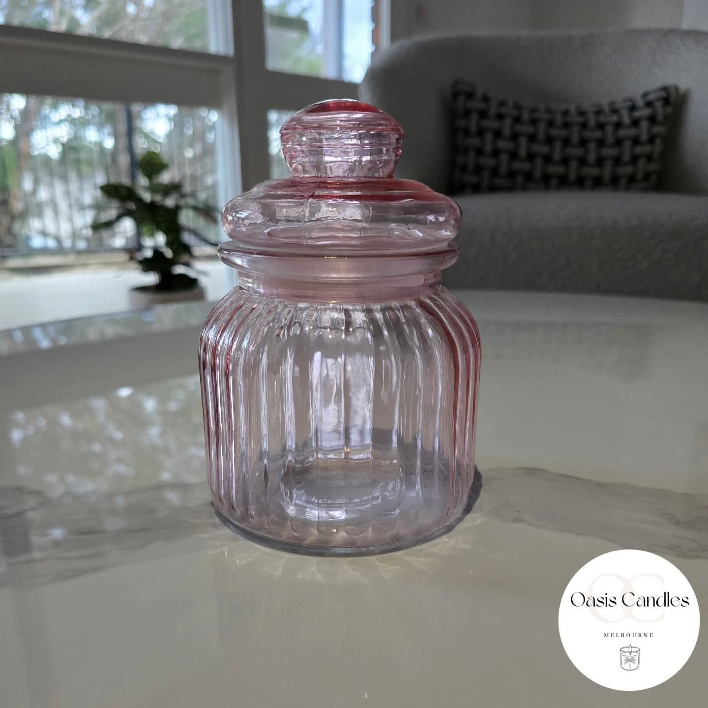 Light Pink | Circus Jar Scented Candle 450g | Musk Sticks