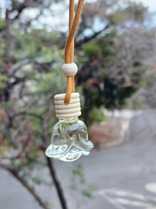 Scented Hanging Car Diffuser Clear Glass Rose