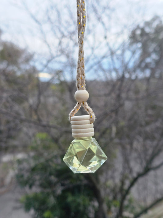 Scented Hanging Car Diffuser Clear Glass Geometric