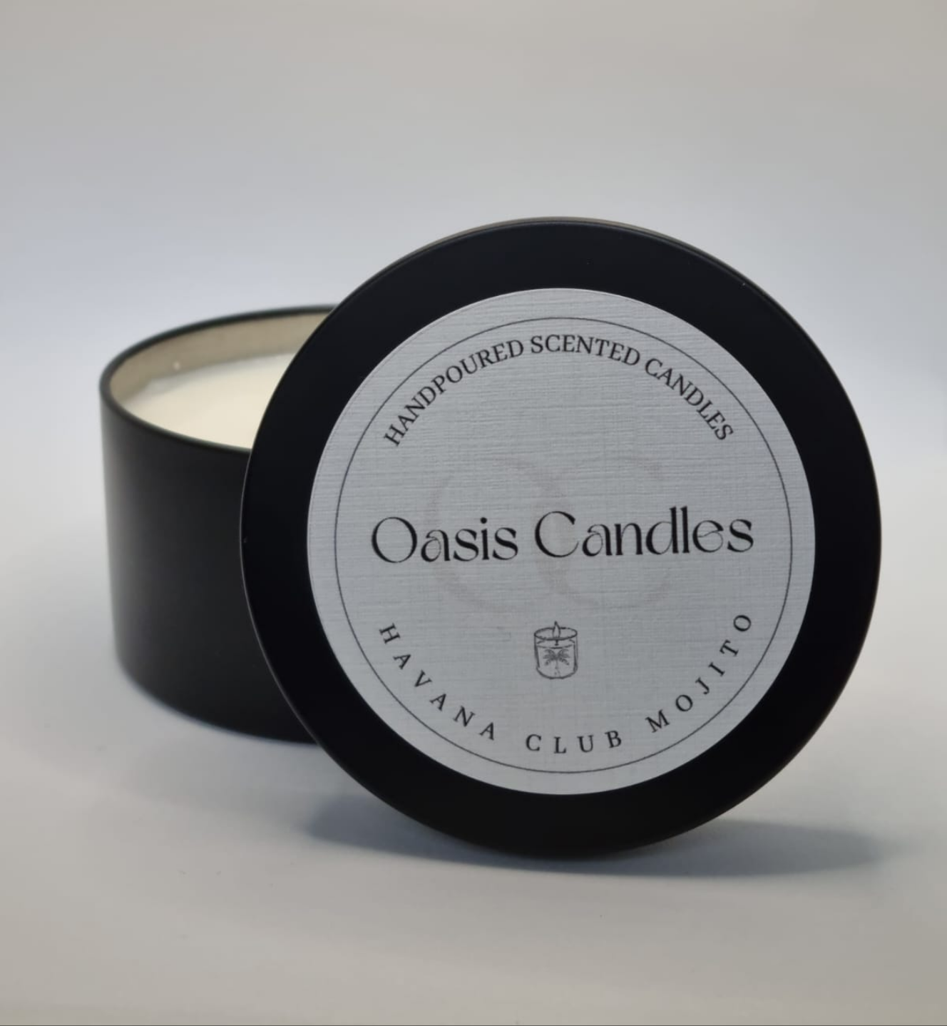 Scented Large Black Candle Tin 220g