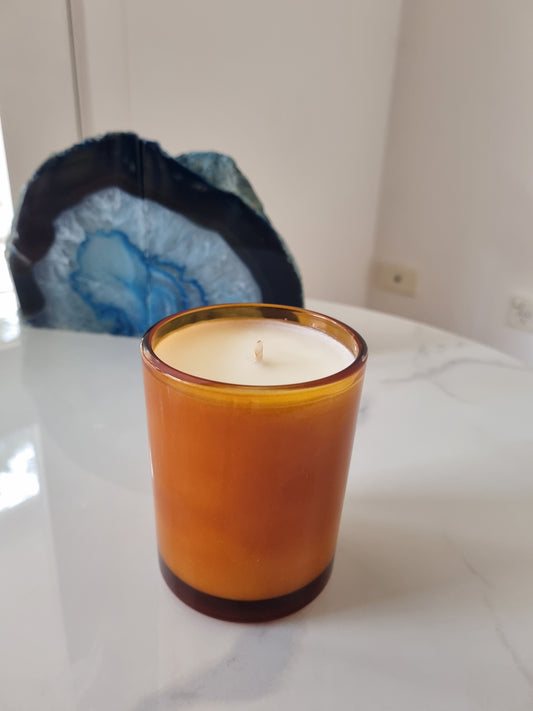 Scented Candle 220g Amber Glass Jar